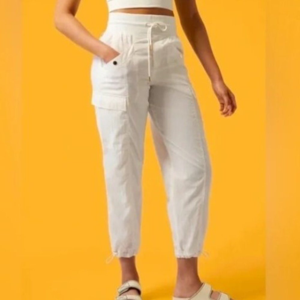 Athleta Alicia Keys sz 14 Magnolia White Keys High Waist Utility Pant NWT‎  /B10